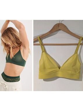 NEW! Aerie | Smoothez Mesh Bralette In Green Rush